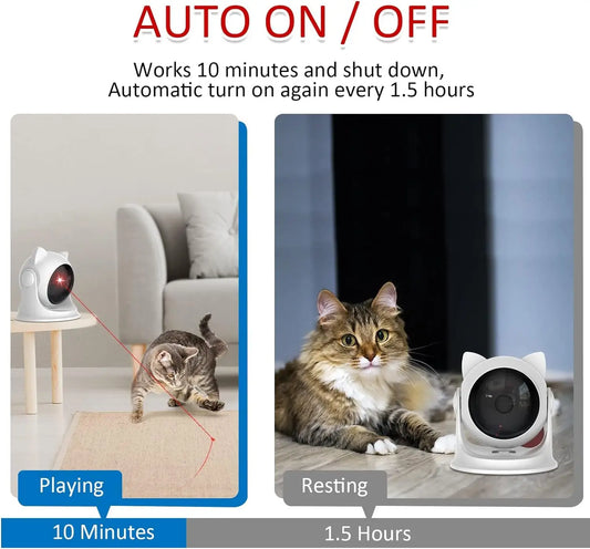 Engaging Automatic Cat Laser Toy - Rechargeable, Interactive, and Adjustable Speed Modes for Endless Fun!
