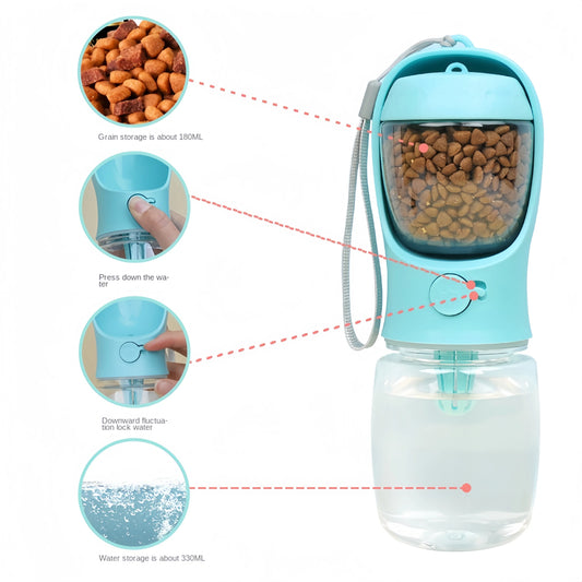Portable Water Bottle for Dogs and Cats - Convenient Food and Water Container for Outdoor Adventures