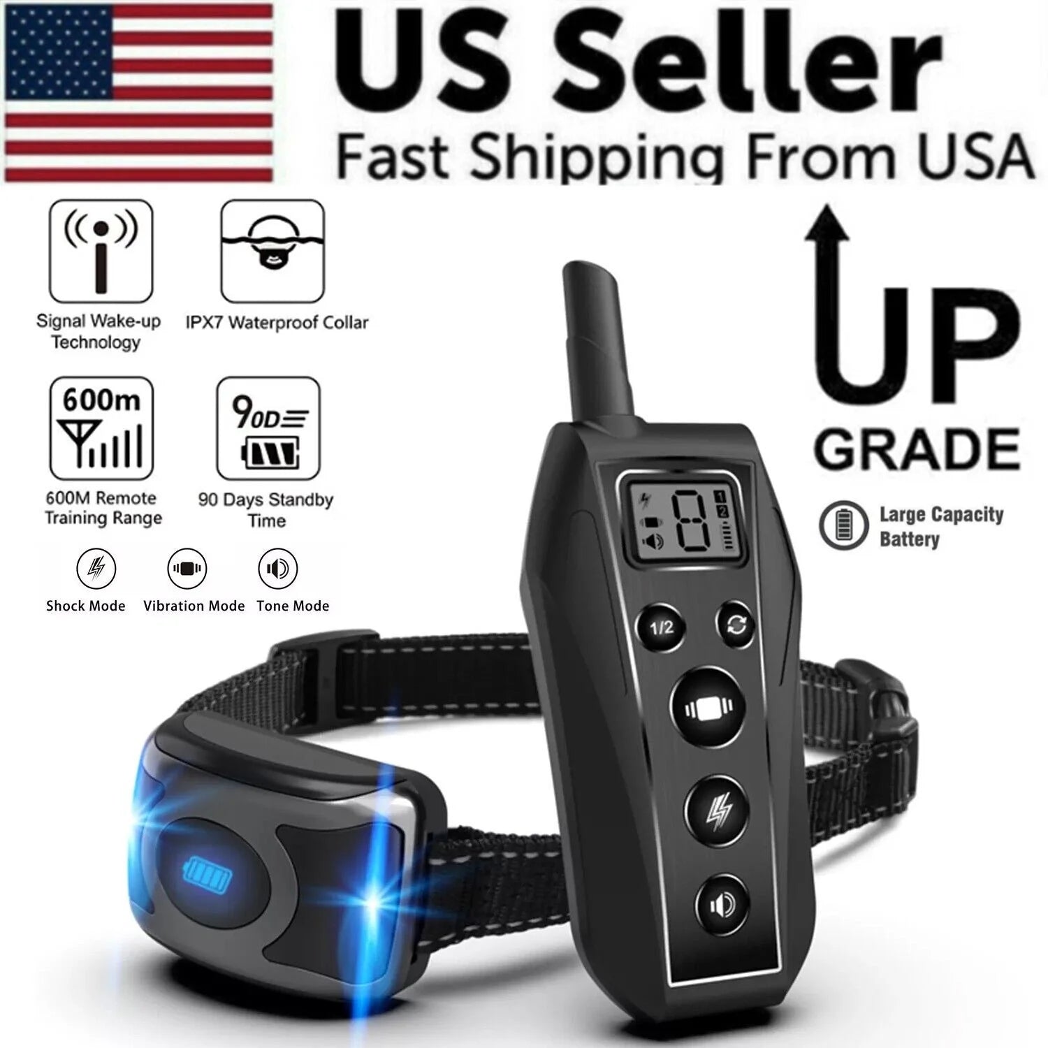 Revolutionary 650 YD Waterproof Remote Dog Training Shock Collar for All Dog Sizes - Train with Confidence!