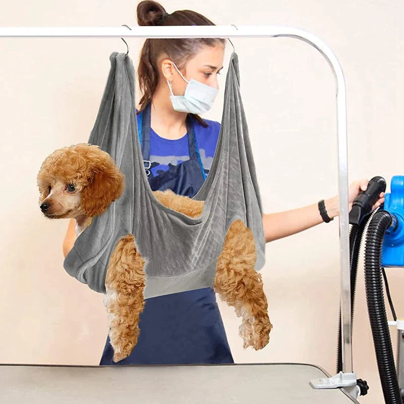 Transform Your Pet Grooming Experience with the Portable Dog and Cat Grooming Hammock - Breathable and Easy to Use!