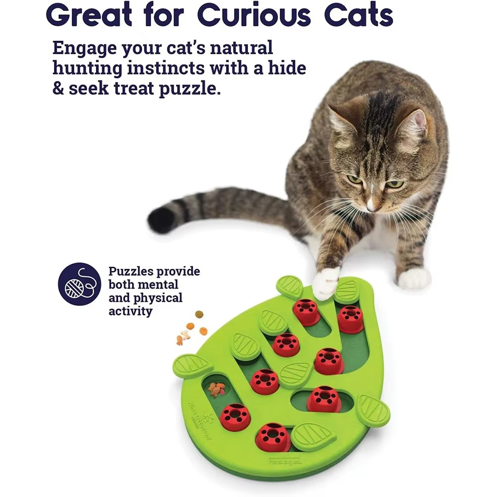 Engaging Interactive Cat Treat Puzzle - Keep Your Feline Entertained with the Rainy Day Puzzle & Play!
