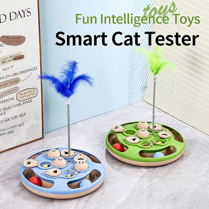 Engaging Smart Cat Puzzle Toy Interactive Turntable Feeder