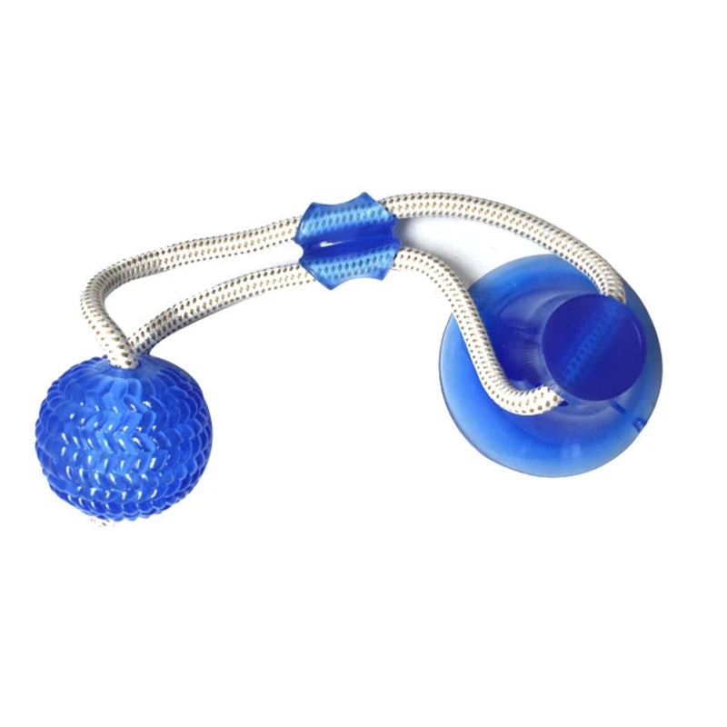 Engaging Dog Interactive Suction Cup Push TPR Ball - Molar Bite Toy with Elastic Ropes for Chewing and Dental Care