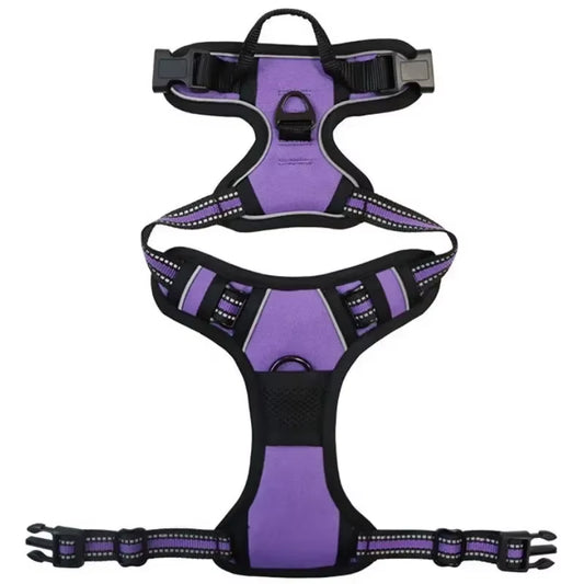 Ultimate Reflective Adjustable Vest Harness for Small to Large Dogs - Breathable Comfort & Safety for Your Pet