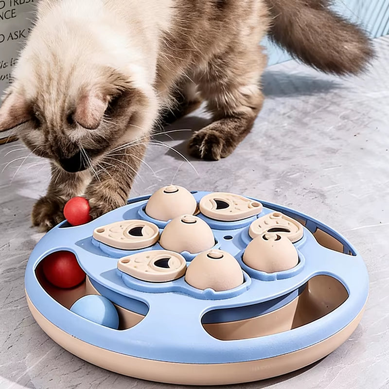 Engaging Smart Cat Puzzle Toy Interactive Turntable Feeder
