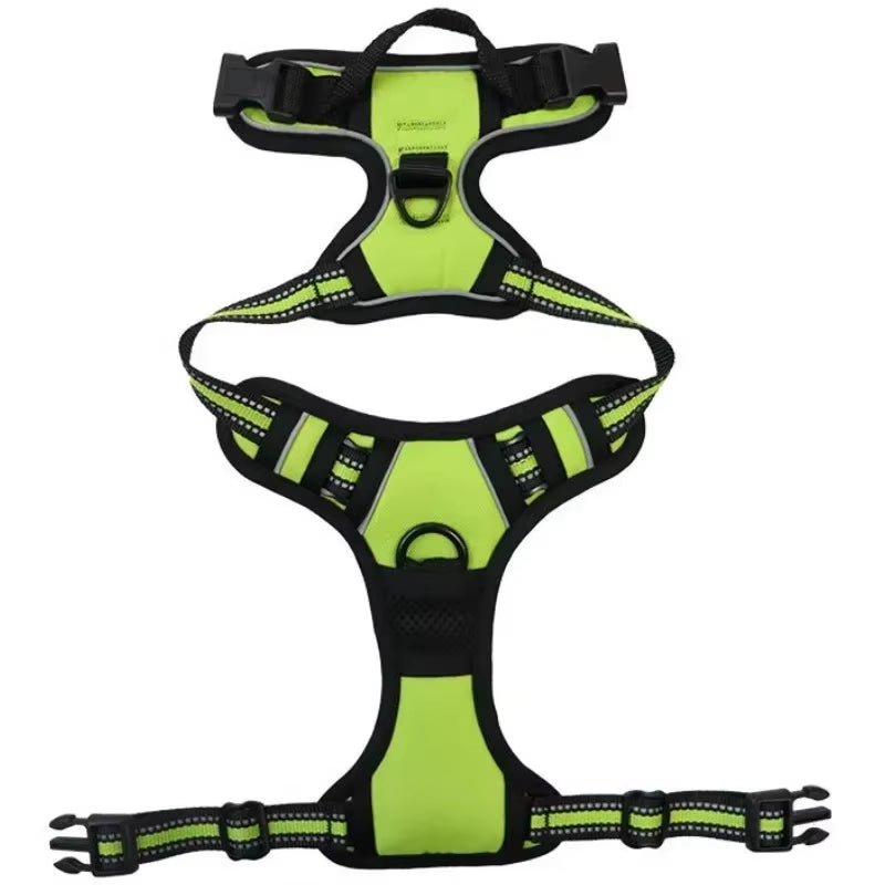 Ultimate Reflective Adjustable Vest Harness for Small to Large Dogs - Breathable Comfort & Safety for Your Pet