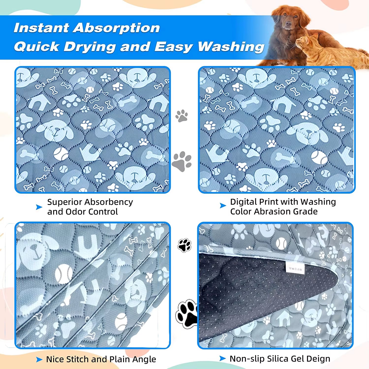 2-Pack Large Absorbent Dog Pee Pad