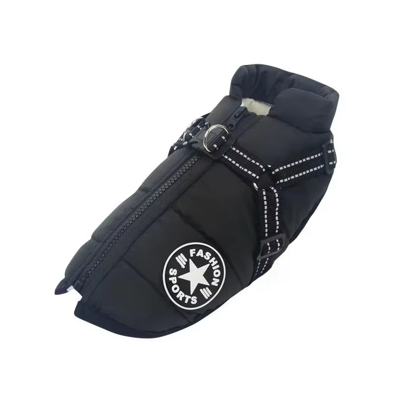 Stay Cozy and Stylish: Waterproof Winter Dog Jacket with Harness for Large Breeds like Labrador and French Bulldog