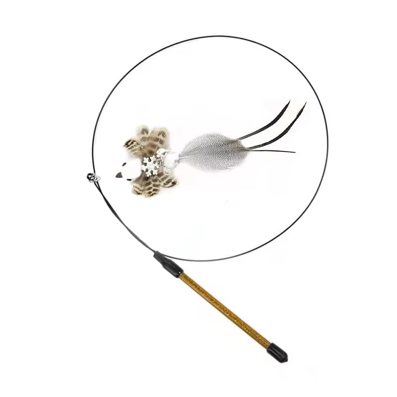 Exciting Simulation Bird Interactive Cat Stick Toy with Furry Feathers and Bell - Perfect for Engaging Playtime!