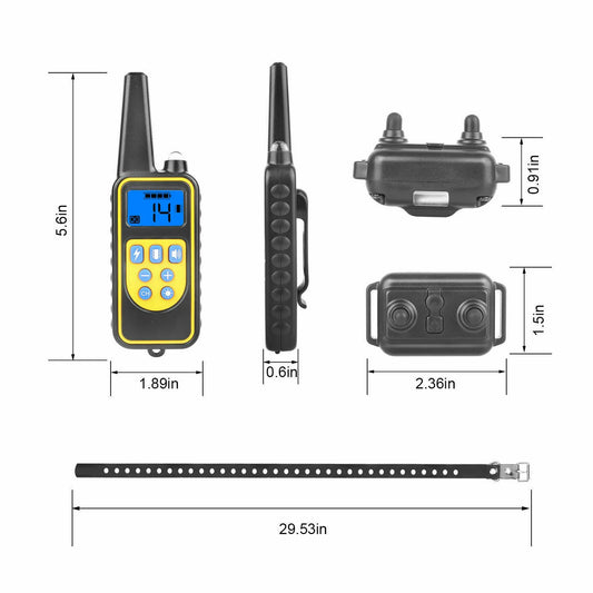 Ultimate 2600 FT Remote Dog Training Shock Collar Set - Rechargeable, Waterproof with LCD Display for 2 Dogs