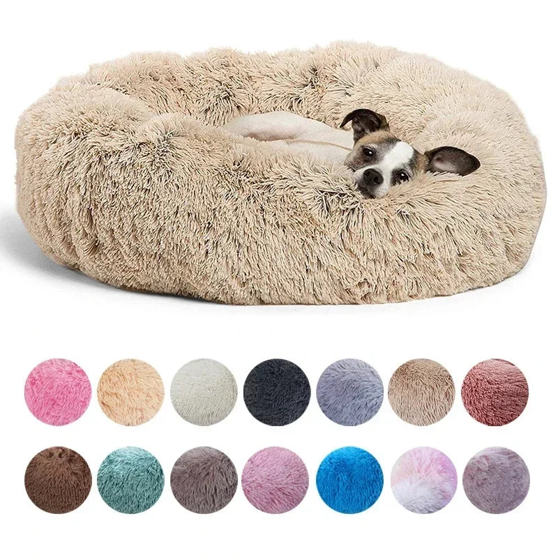 Cozy Plush Pet Bed for Large Dogs and Cats - 40-90Cm Round Design for Ultimate Comfort and Warmth