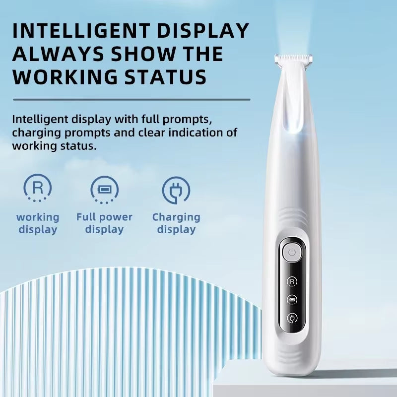Revolutionary Type C Dog Paw Trimmer with LED Light - Waterproof and Smart Pet Hair Clippers for Effortless Grooming