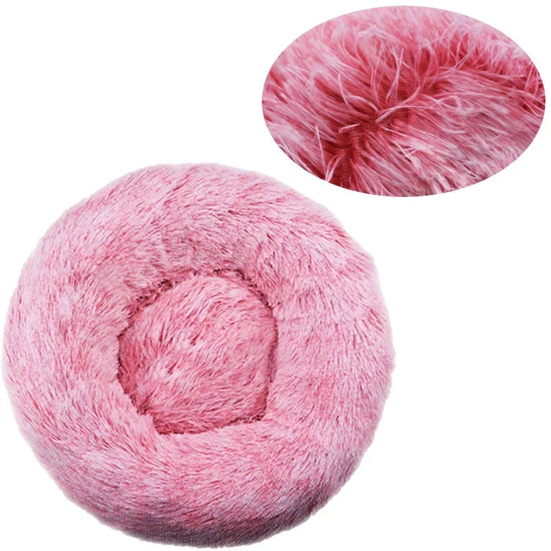 Cozy Plush Pet Bed for Large Dogs and Cats - 40-90Cm Round Design for Ultimate Comfort and Warmth