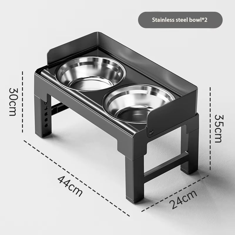 Elevate Your Dog's Dining Experience: 6-Height Adjustable Elevated Bowl Stand with 2 Durable Stainless Steel Bowls - Non-Slip, Spill-Proof Feeder for All Breeds
