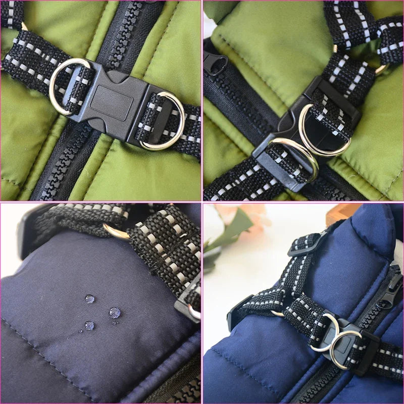 Stay Cozy and Stylish: Waterproof Winter Dog Jacket with Harness for Large Breeds like Labrador and French Bulldog