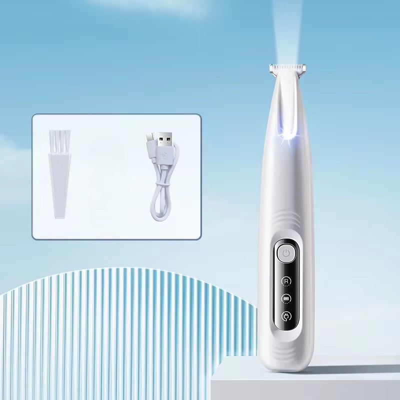 Revolutionary Type C Dog Paw Trimmer with LED Light - Waterproof and Smart Pet Hair Clippers for Effortless Grooming