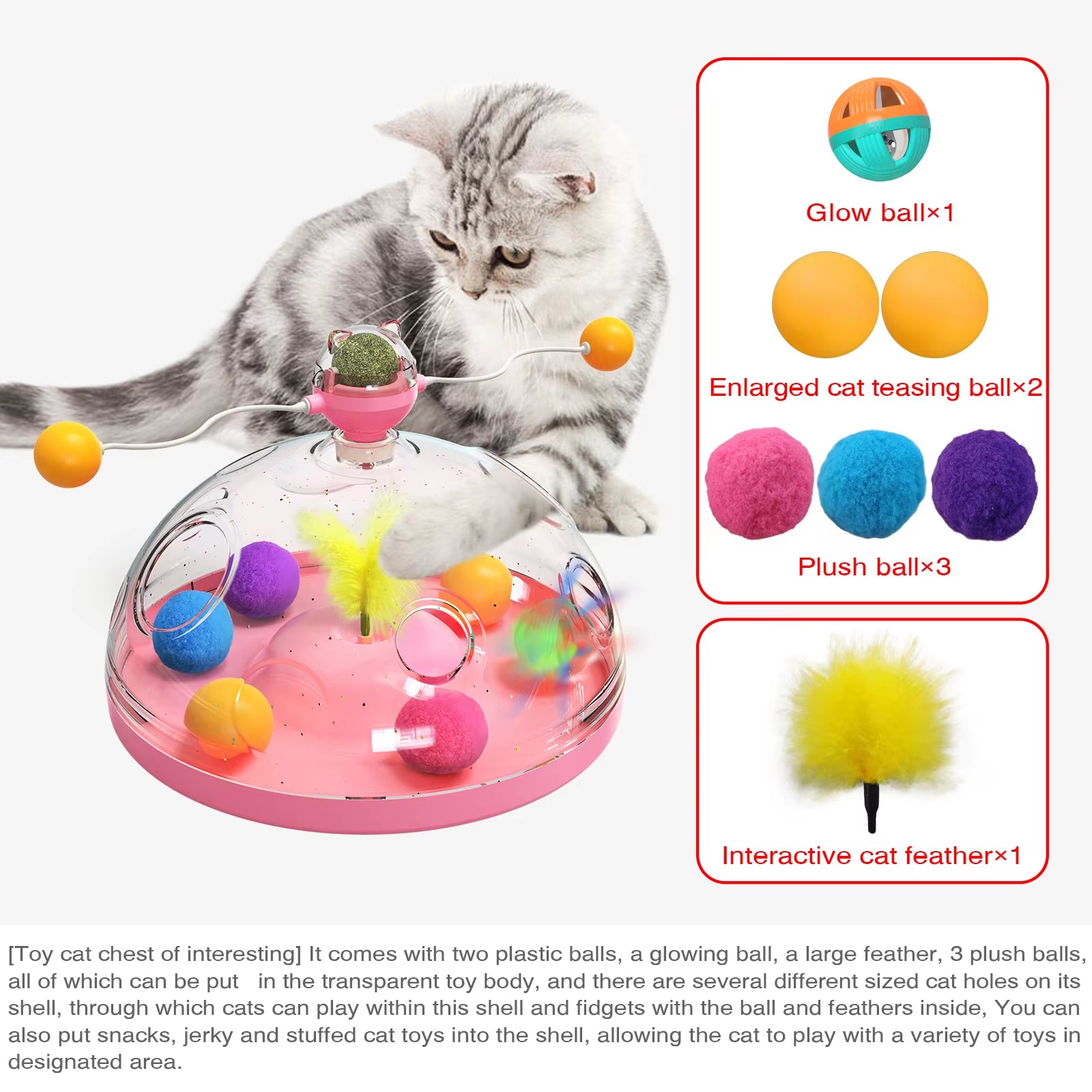 Engaging Cat Puzzle Toys for Kittens Interactive Spinning Track Balls