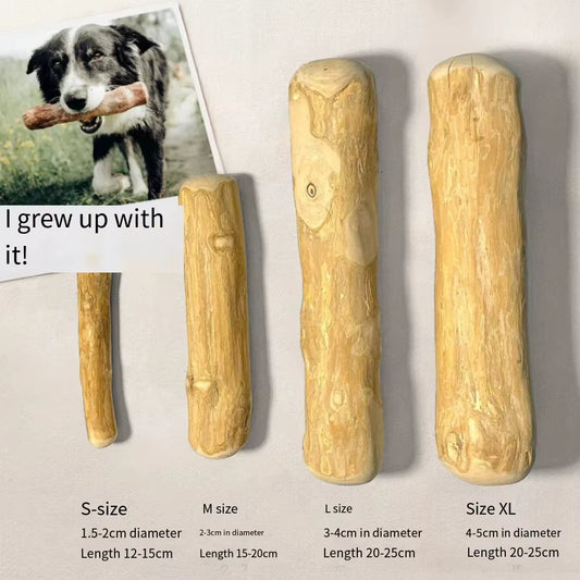 Natural Coffee Wood Dog Chew Toy - Long-Lasting Stress Relief Stick for Puppies and Adult Dogs