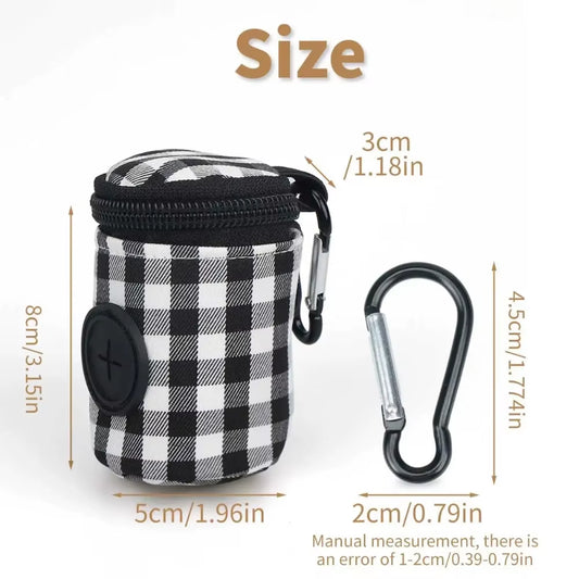 Stylish and Convenient Pet Waste Bags - Checkered Pattern for Easy Outdoor Cleanup