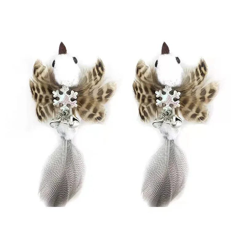 Exciting Simulation Bird Interactive Cat Stick Toy with Furry Feathers and Bell - Perfect for Engaging Playtime!