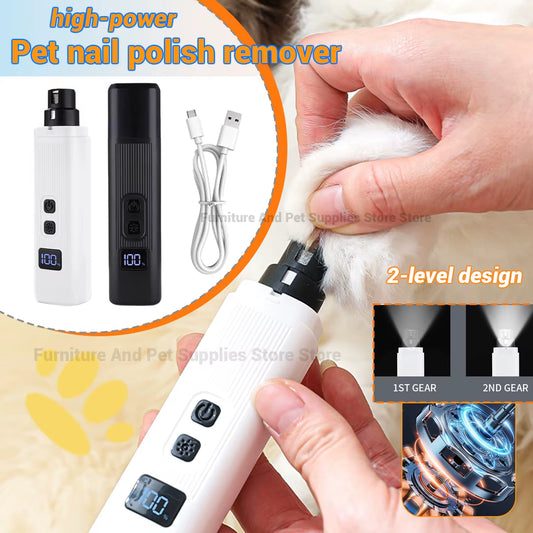Rechargeable Electric Dog Nail Clippers with LED Light - Quiet and Efficient Nail Grooming for Dogs and Cats