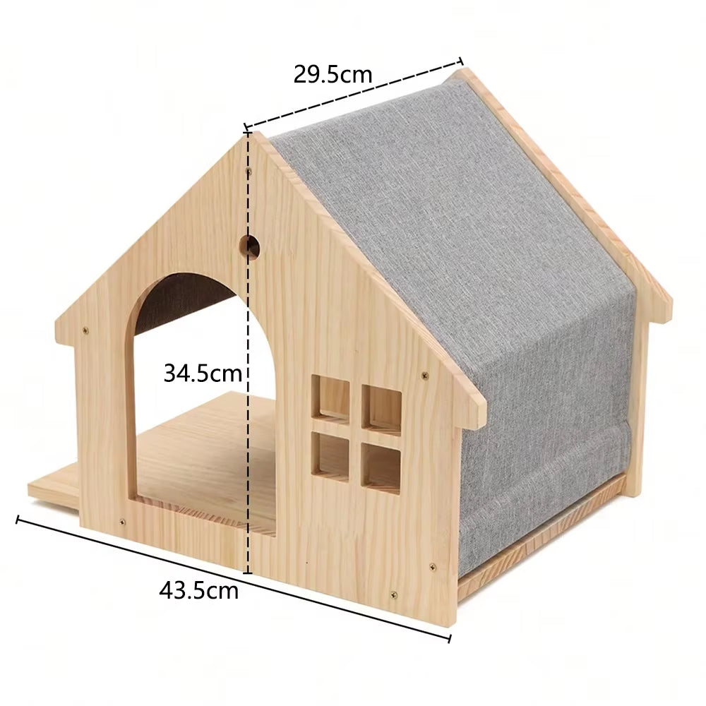 Elevate Your Cat's Playtime with Our Stylish Wooden Wall-Mounted Cat Tree Featuring Sisal Scratching Post and Cozy Hammock