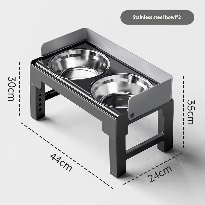 Elevate Your Dog's Dining Experience: 6-Height Adjustable Elevated Bowl Stand with 2 Durable Stainless Steel Bowls - Non-Slip, Spill-Proof Feeder for All Breeds