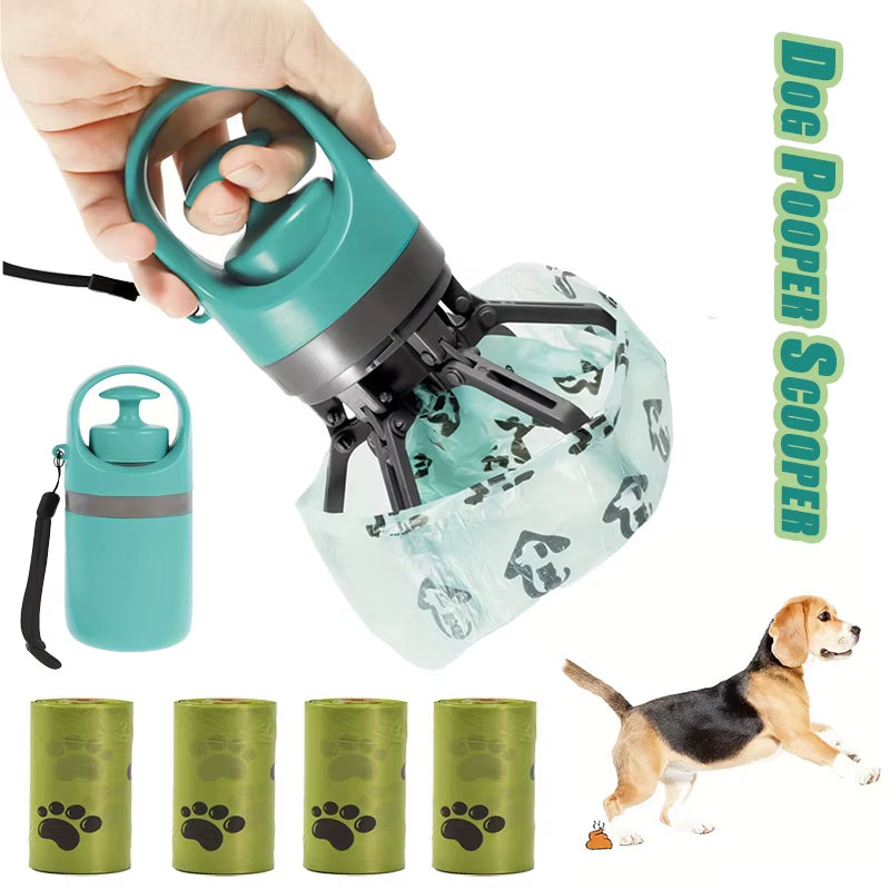 Revolutionary Portable Dog Pooper Scooper - Effortless Waste Pick-Up with Built-In Garbage Bags and No-Touch Design