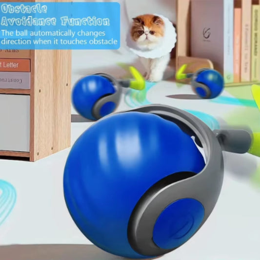 Exciting Smart Electric Cat Toy Ball with Feather Teaser - Interactive Automatic Movement for Endless Fun!