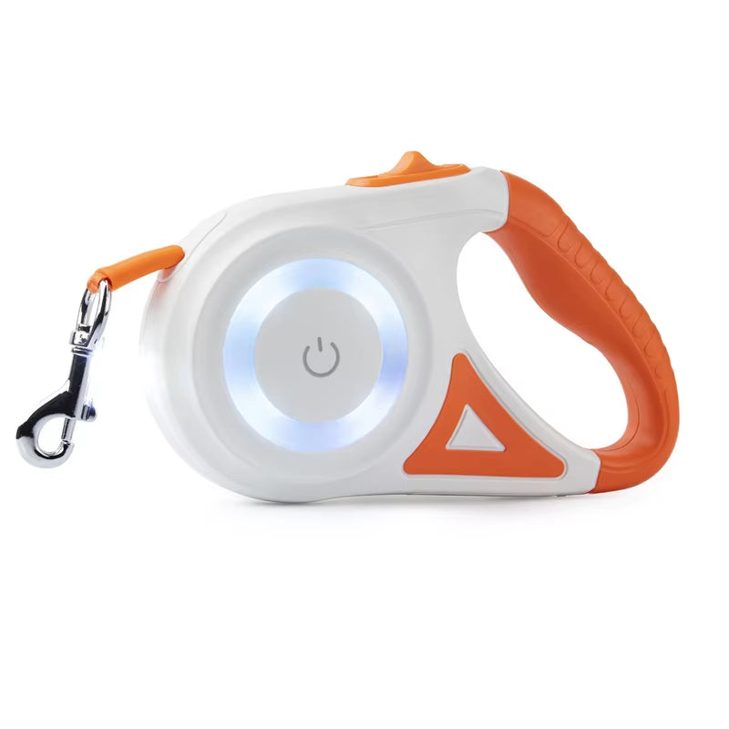 Experience Ultimate Freedom with the 5M Automatic Retractable Dog Leash Featuring a Built-In LED Flashlight - Durable Nylon Design for All Your Walking Adventures!