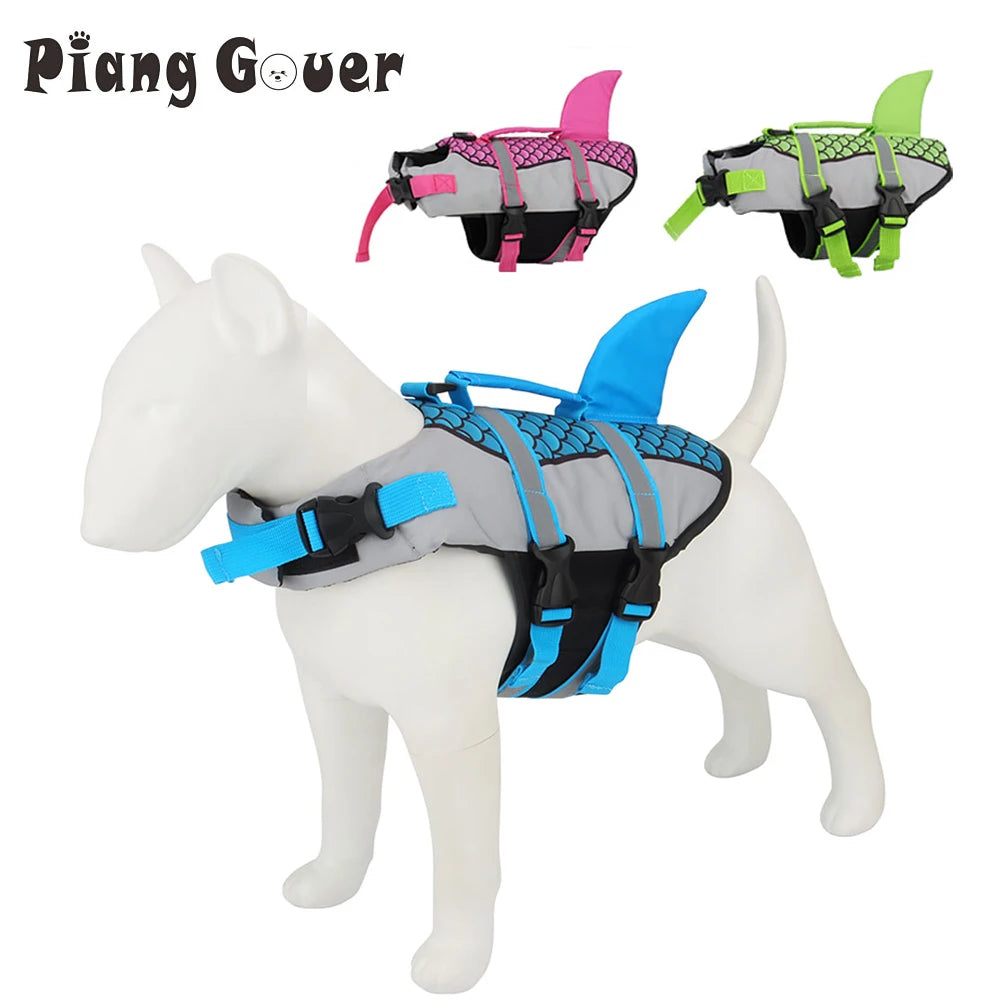 Stylish and Safe Scales Shark Swim Vest for Dogs - Perfect Summer Swimwear!