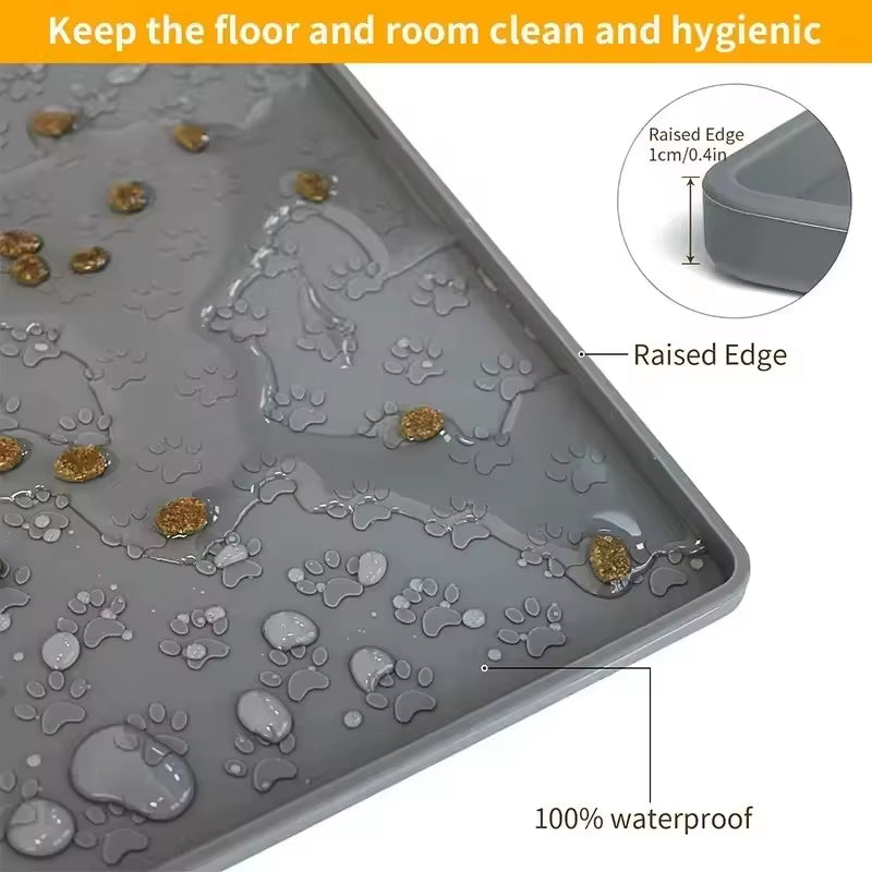 Transform Mealtime with Our Waterproof Silicone Pet Placemat - Perfect for Dogs and Cats!