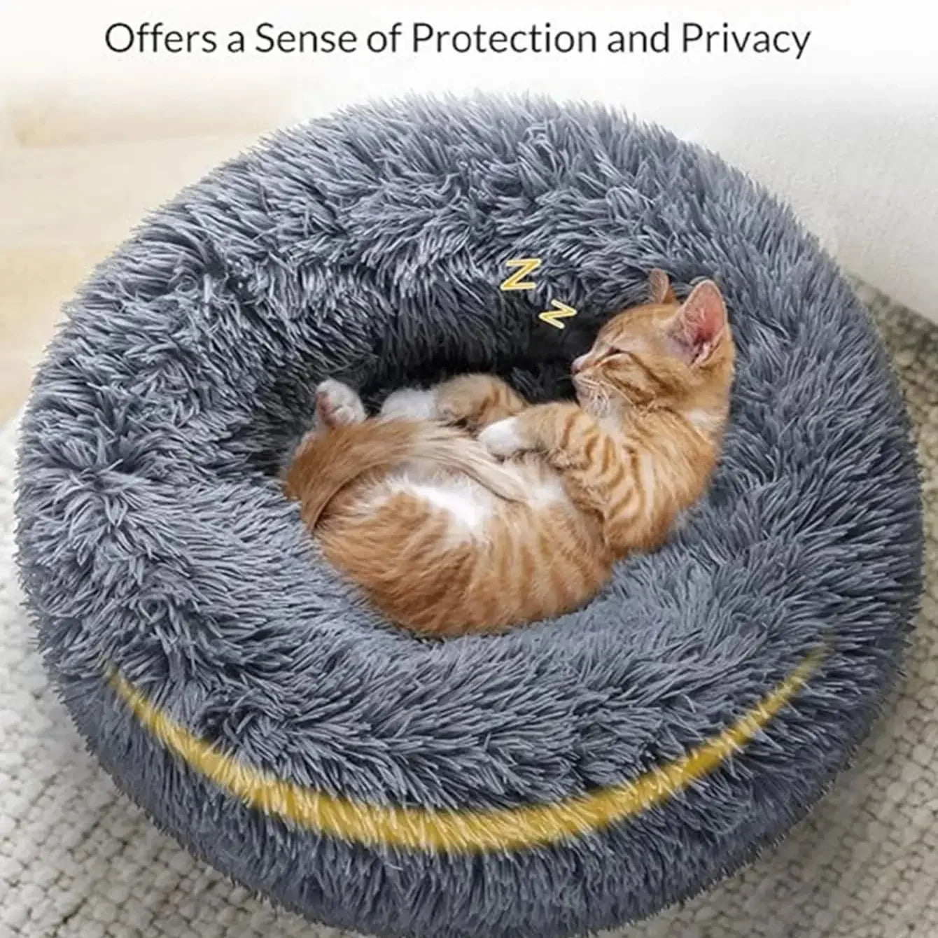 Cozy Plush Pet Bed for Large Dogs and Cats - 40-90Cm Round Design for Ultimate Comfort and Warmth