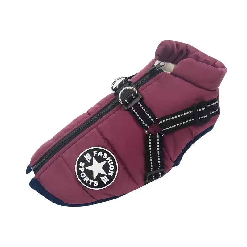 Stay Cozy and Stylish: Waterproof Winter Dog Jacket with Harness for Large Breeds like Labrador and French Bulldog