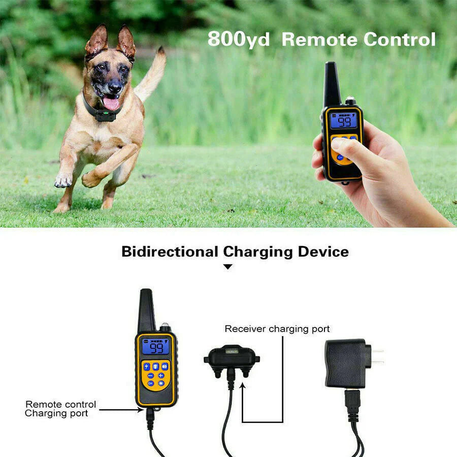 Ultimate 2600 FT Remote Dog Training Shock Collar Set - Rechargeable, Waterproof with LCD Display for 2 Dogs