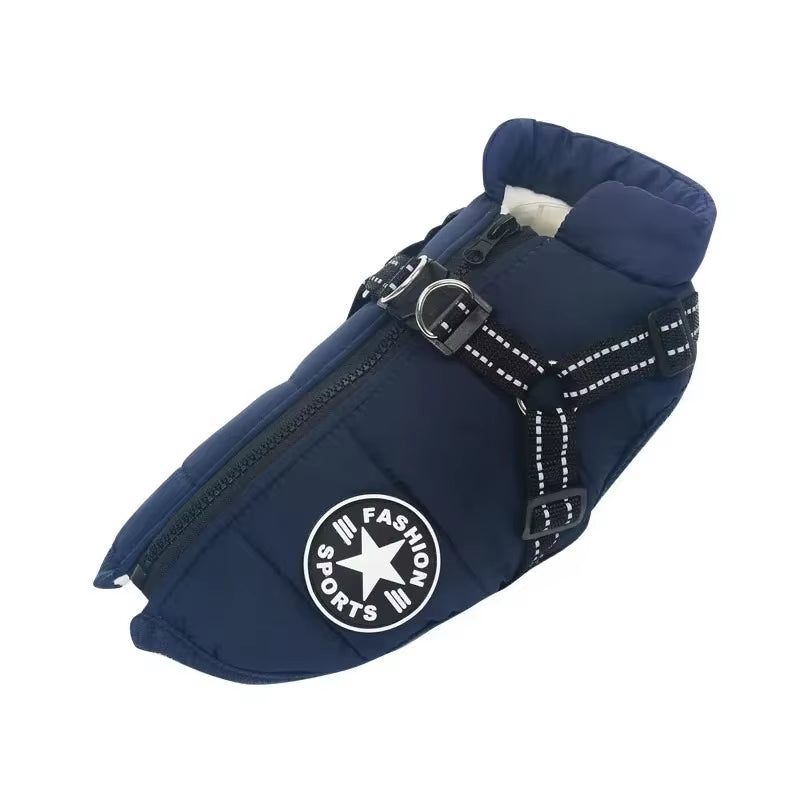 Stay Cozy and Stylish: Waterproof Winter Dog Jacket with Harness for Large Breeds like Labrador and French Bulldog
