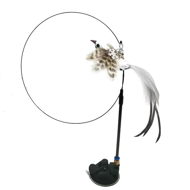 Exciting Simulation Bird Interactive Cat Stick Toy with Furry Feathers and Bell - Perfect for Engaging Playtime!