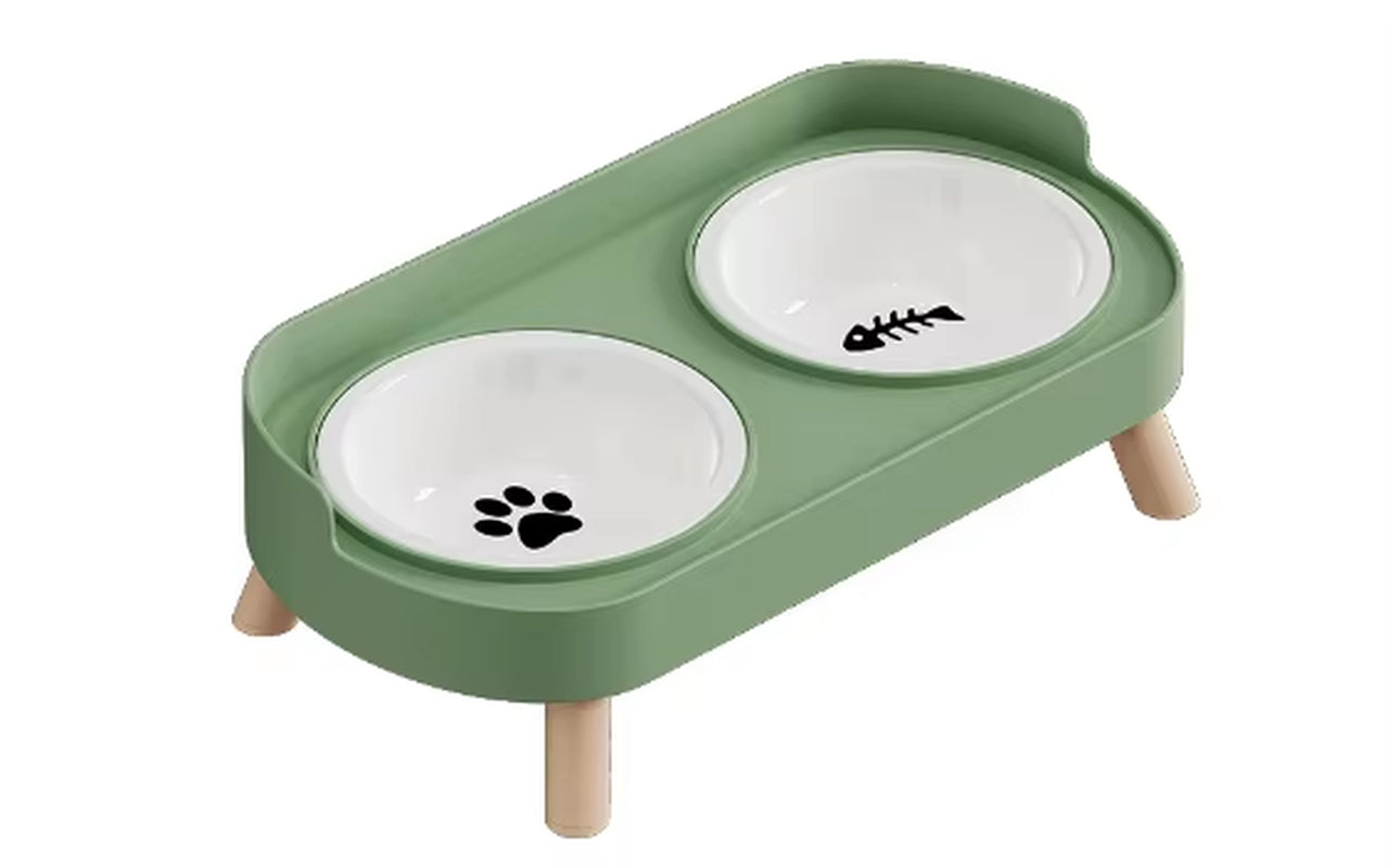 Elevate Your Pet's Dining Experience with Our Stylish Double Bowl - Large Capacity Stainless Steel Dog and Cat Feeding Solution!